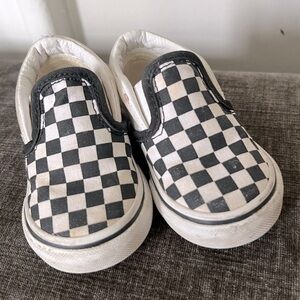 Vans Kids Checkered Black and White Sneakers